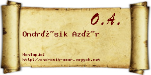 Ondrásik Azár névjegykártya